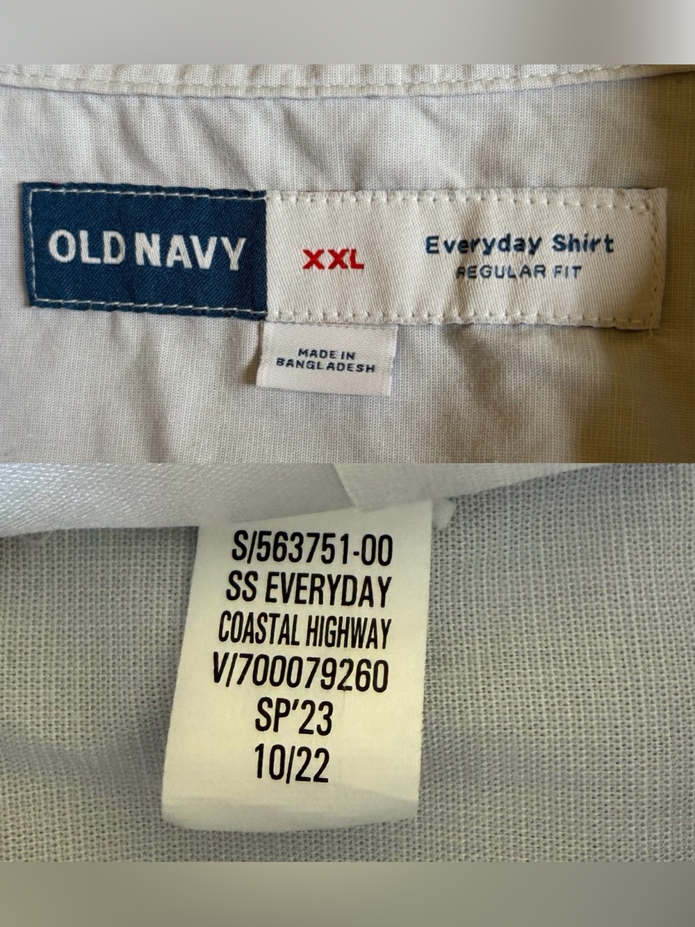 Old Navy Men’s Regular-Fit Short-Sleeve Everyday Shirt XXL Light Blue Coastal - Picture 15 of 16